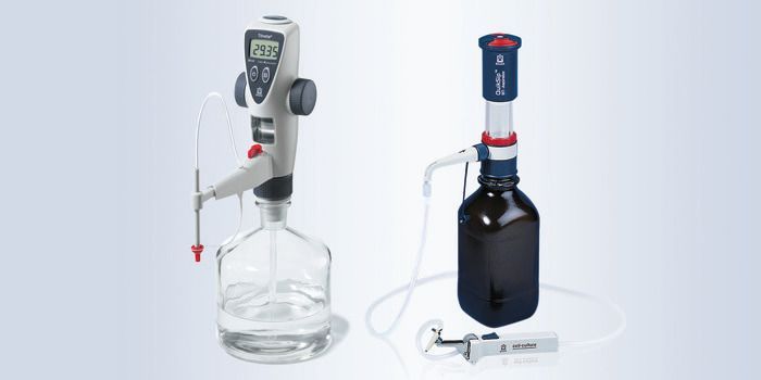 Bottle-top burette and aspirator