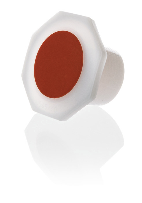 Conical ground joint stopper, PE-LD, octagonal grip, hollow
