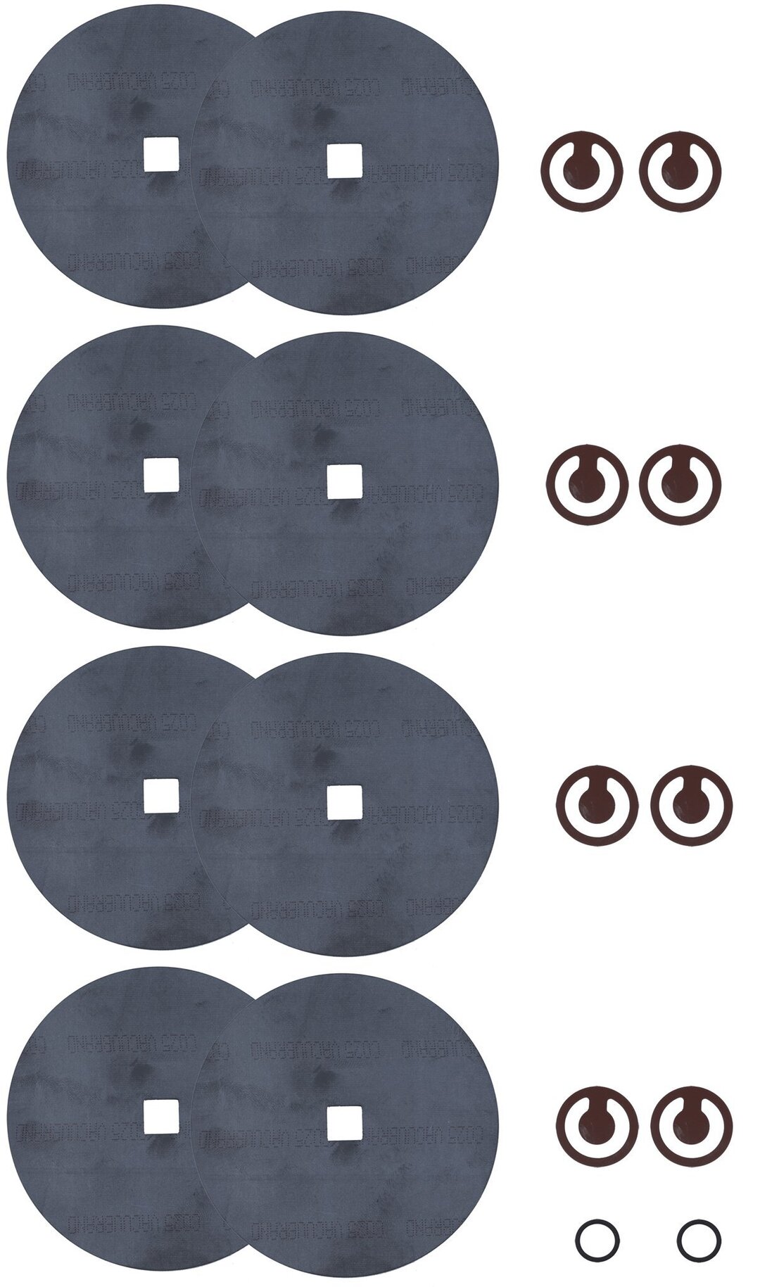 Set of diaphragms and valves for ME 8 NT