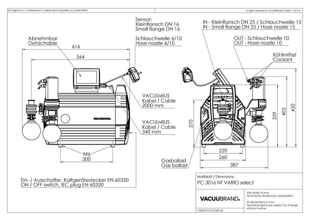 PC 3016 NT VARIO select VARIO® chemistry pumping unit