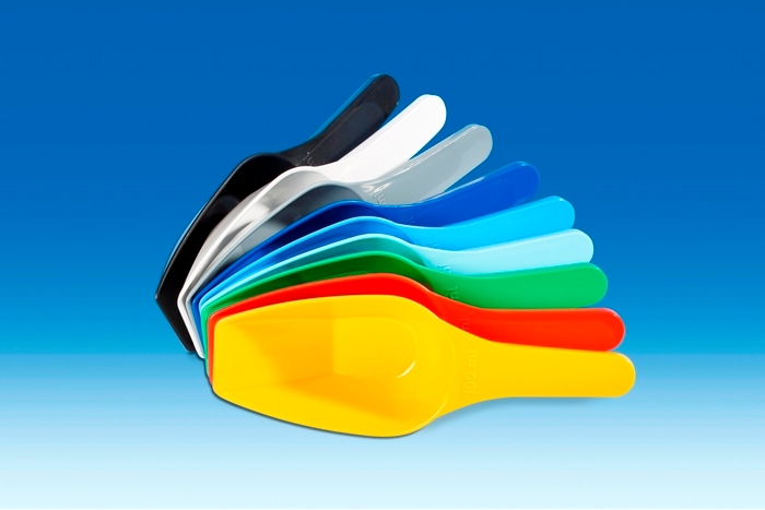 Measuring scoops, coloured, PP