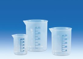 Griffin beakers, PP, molded blue graduations