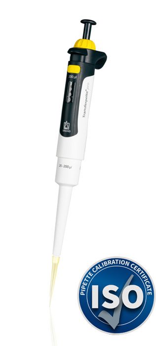 Single-channel micropipette Transferpette&reg; pro, adjustable, DE-M, ISO 17025/ISO 8655 calibration certificate