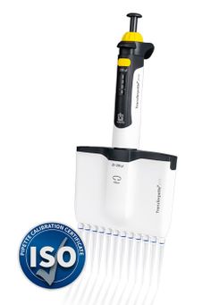 Multi-channel micropipette Transferpette® pro -12, adjustable, DE-M, ISO 17025/ISO 8655 calibration certificate