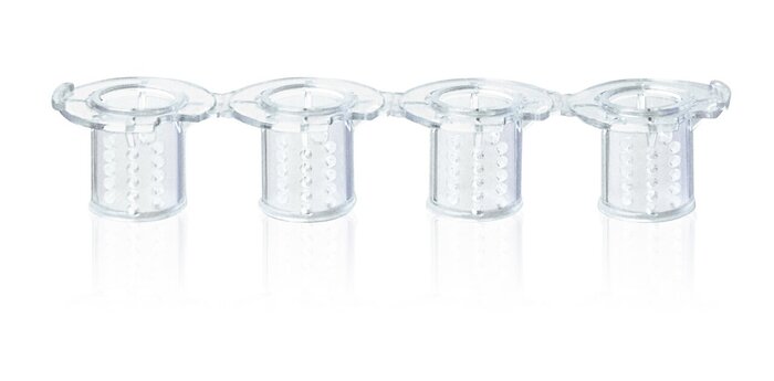 Insert strips, with inlet channels (Inlet Opening System), PC-Membrane, strips of 4, for 24/6-well BRANDplates®, BIO-CERT® CELL CULTURE QUALITY, sterile