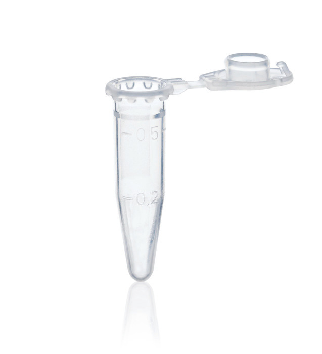 Microcentrifuge tubes, PP, 0.5 ml, with attached cap, transparent, BIO-CERT® PCR QUALITY