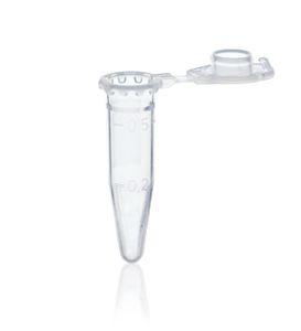 Microcentrifuge tubes, PP, 0,5 ml, with attached cap, BIO-CERT® PCR QUALITY, transparent