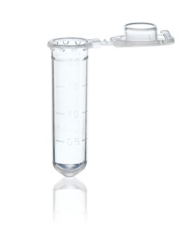 Microcentrifuge tubes, 2 ml, PP, with attached cap, BIO-CERT® PCR QUALITY, transparent